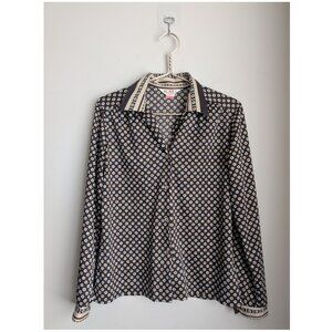 Vintage 70's floral print poly button up